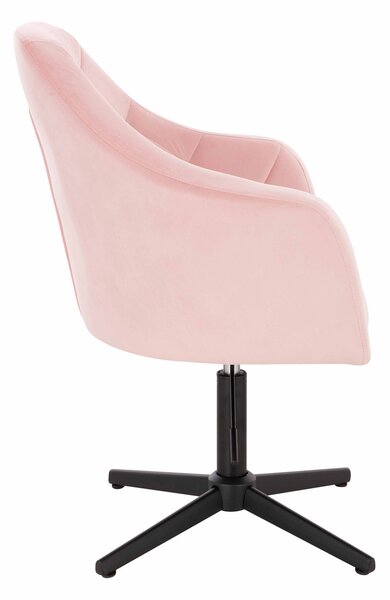 HR830CCROSS Púderrózsaszín modern velúr szék fekete lábbal
