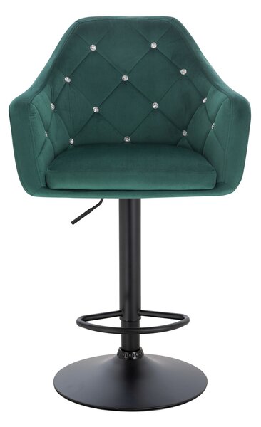 HR830CW Sötétzöld Modern Velúr Szék fekete lábbal