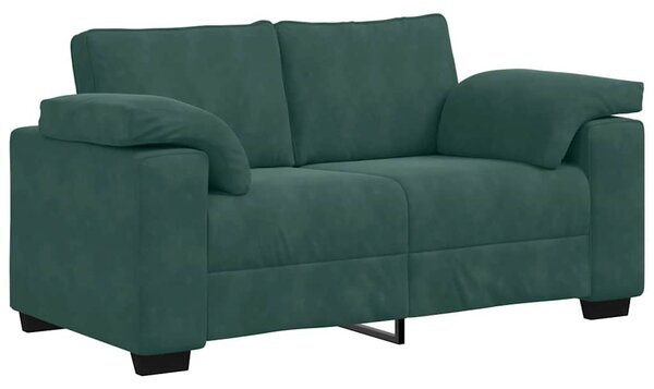 Sötétzöld bársony loveseat kanapé 160x77x82 cm