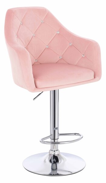 HR830CW Púderrózsaszín modern velúr szék krómozott lábbal