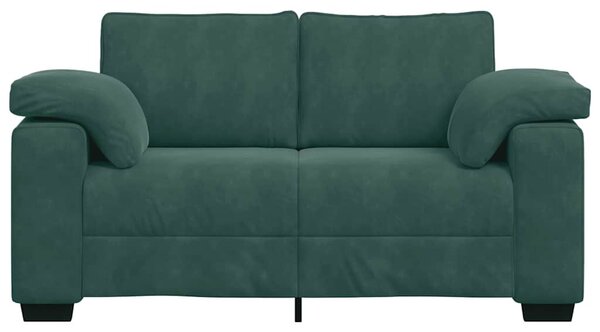 Sötétzöld bársony loveseat kanapé 160x77x82 cm