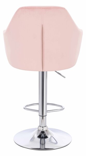 HR830CW Púderrózsaszín modern velúr szék krómozott lábbal