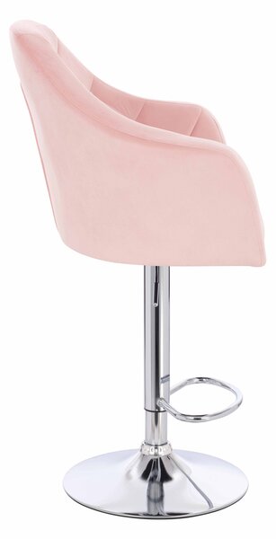 HR830CW Púderrózsaszín modern velúr szék krómozott lábbal