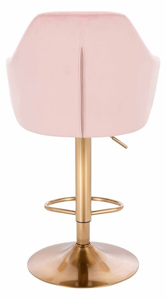 HR830CW Púderrózsaszín Modern Velúr Szék Arany lábbal