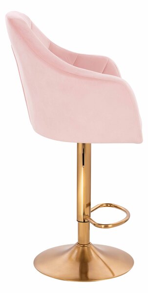 HR830CW Púderrózsaszín Modern Velúr Szék Arany lábbal