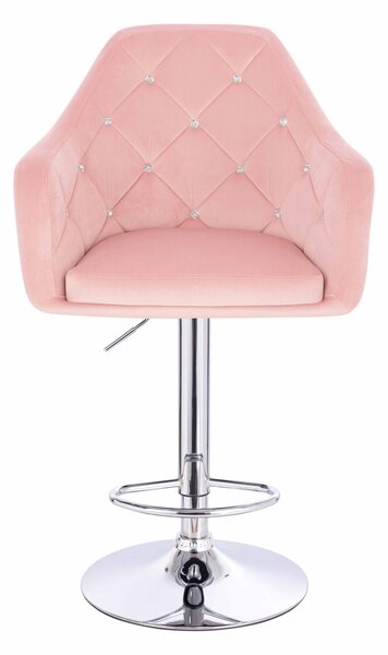 HR830CW Púderrózsaszín modern velúr szék krómozott lábbal