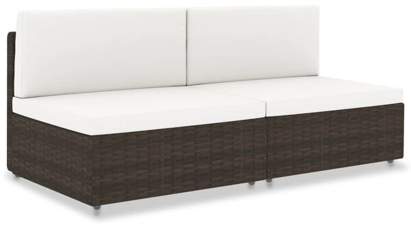 VidaXL 2 személyes barna elemes polyrattan kanapé