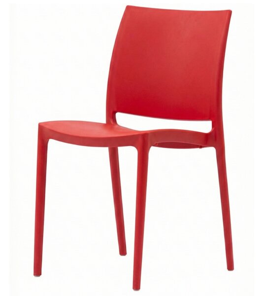 REST prémium konferenciaszék irodába, piros – ergonomikus, sztapelhető PP műanyag szék