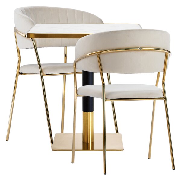 Arany ARP608 bárasztal 70x70cm fehér + 2 Glamour székszett
