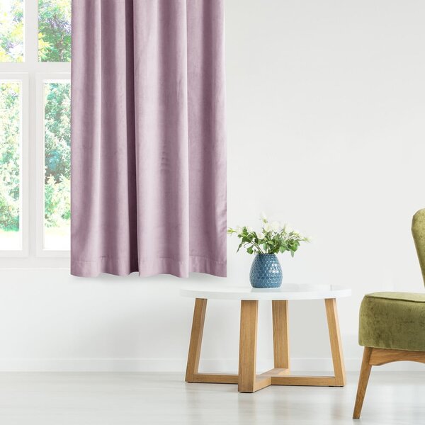 Világos rózsaszín bársony dimout (részleges sötétítő) függöny 140x245 cm Eyelets – Restilo