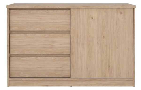 Natúr színű komód tolóajtóval tölgyfa dekorral 119x76x50 cm Naia – Tvilum