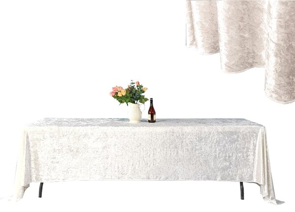 Téglalap alakú bársony terítő bézs színben 280x160cm Bársony