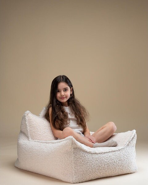 Krémszínű buklé gyerek babzsákfotel Chair – Wigiwama