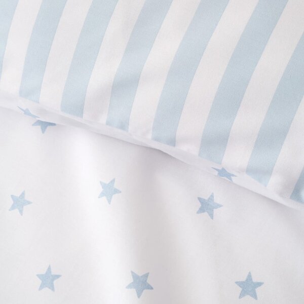 Fehér-kék egyszemélyes pamut gyerek ágyneműhuzat 135x200 cm Mini Star & Stripes – Bianca