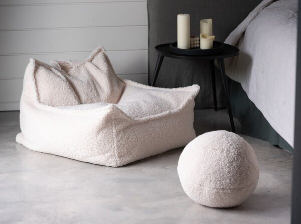 Krémszínű buklé gyerek babzsákfotel Chair – Wigiwama