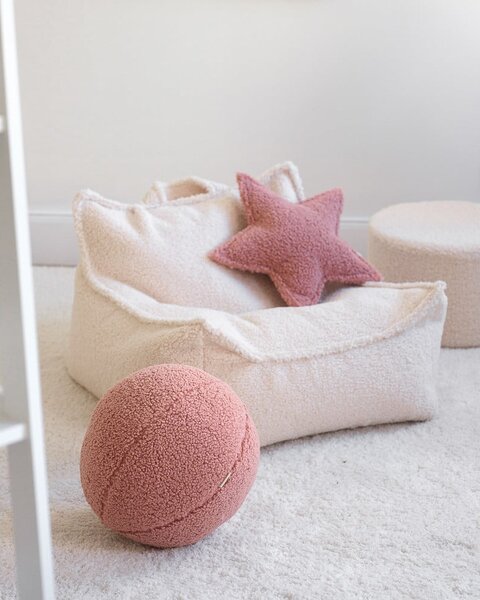 Krémszínű buklé gyerek babzsákfotel Chair – Wigiwama