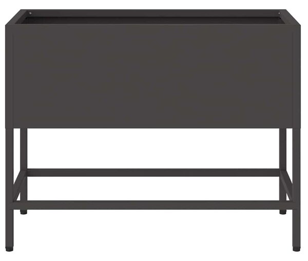 Magas Kerti Cserép Fekete 60 x 26 x 45 cm Acél