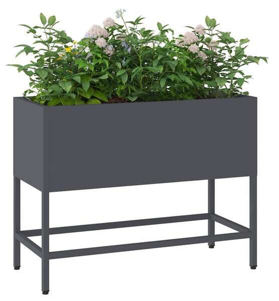 Magas Kerti Cserép Antracit 60 x 26 x 45 cm Acél