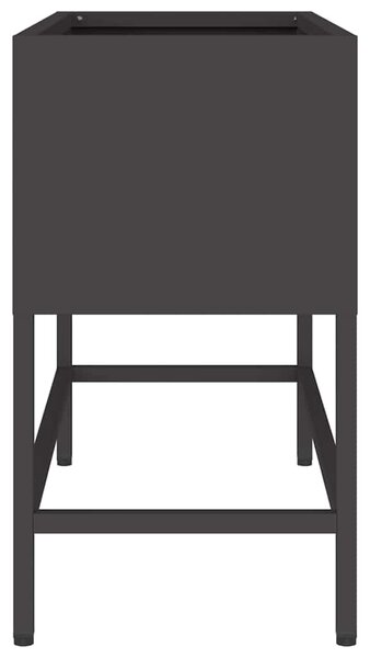 Magas Kerti Cserép Fekete 60 x 26 x 45 cm Acél