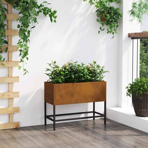 Magas Kerti Cserép Rozsdás 60 x 26 x 45 cm Időjárásálló acél
