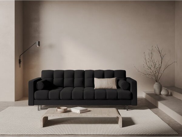 Sötétszürke kinyitható tárolóhelyes kanapé 222 cm Bali – Cosmopolitan Design