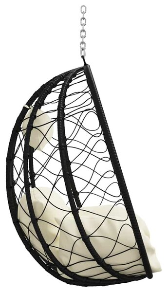Függő tojás szék Krémfehér 91,5 x 54,5 x 107 cm polirattan