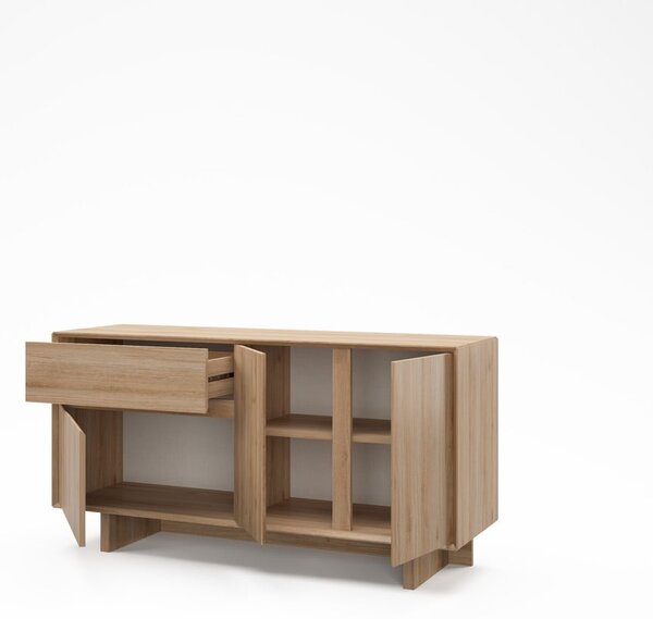 Natúr színű komód tölgyfa dekorral 146x76x45 cm Carpi – Marckeric