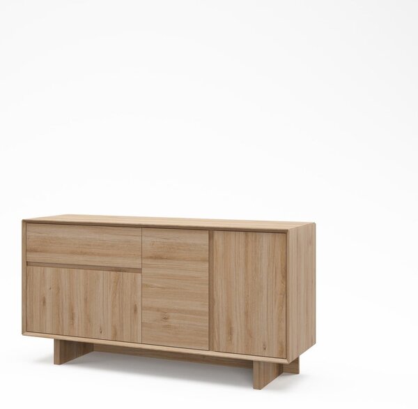 Natúr színű komód tölgyfa dekorral 146x76x45 cm Carpi – Marckeric