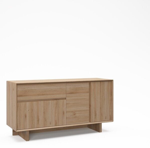 Natúr színű komód tölgyfa dekorral 146x76x45 cm Carpi – Marckeric