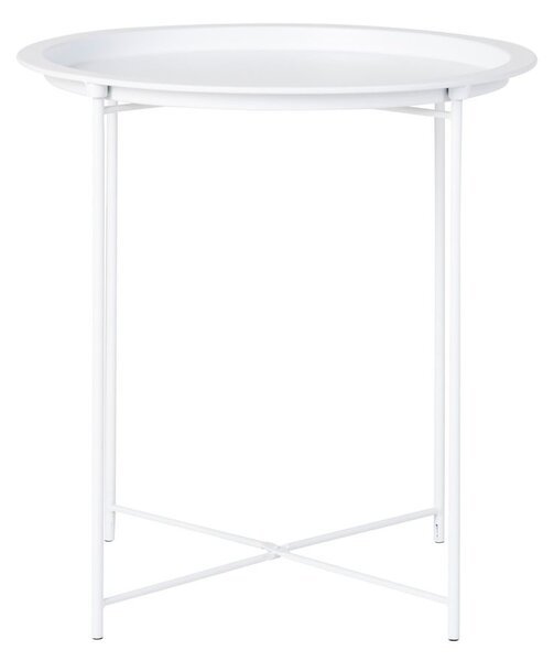 Tálcás lerakóasztal, 47 cm, fehér - GOUTTE