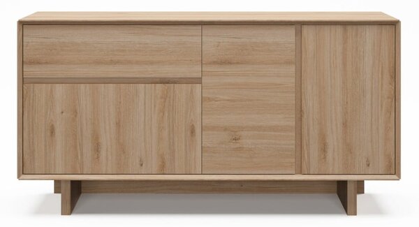 Natúr színű komód tölgyfa dekorral 146x76x45 cm Carpi – Marckeric