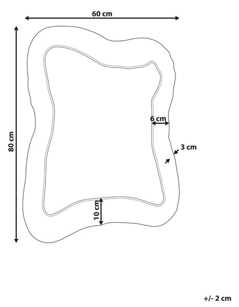 Falitükör PENCRAN 60 cm 80 cm Rózsaszín