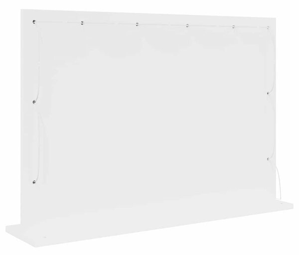 Toalett Tükör tükörrel Fehér 80 x 15 x 18 cm Üveg és mérnöki fa
