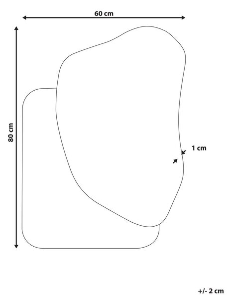 Falitükör ARVERT 60 cm 80 cm Fehér márvány