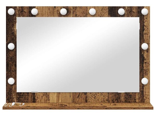 Toalett Tükör Öreg fa 80 x 55 x 18 cm Üveg és mérnöki fa