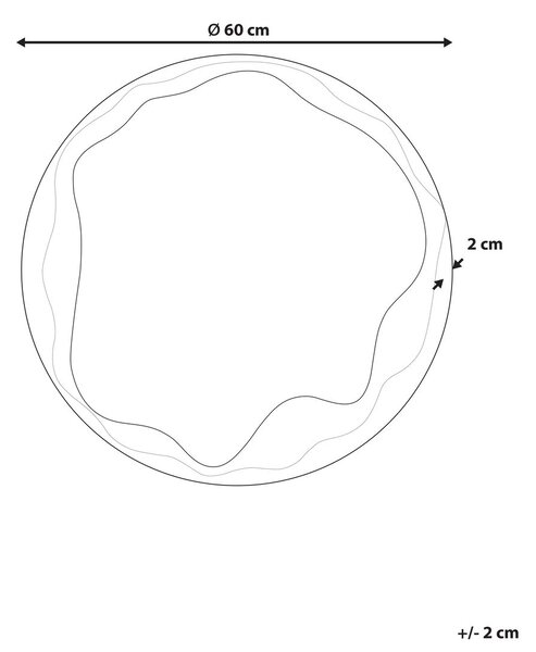 Falitükör LANGON 60 cm 60 cm Fenyő Sötétbarna