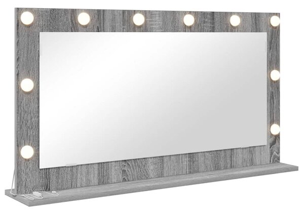 Toalett Tükör Szürke Sonoma 100 x 55 x 18 cm Üveg és mérnöki fa