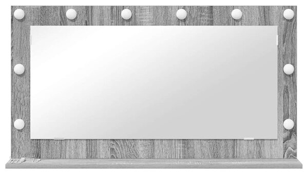 Toalett Tükör Szürke Sonoma 100 x 55 x 18 cm Üveg és mérnöki fa