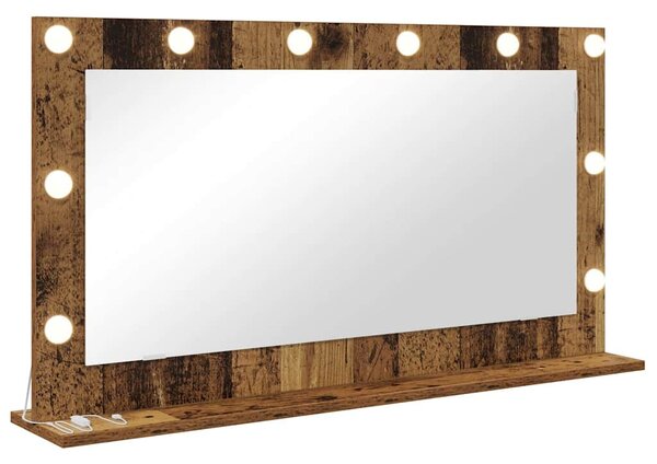 Toalett Tükör Öreg fa 100 x 55 x 18 cm Üveg és mérnöki fa
