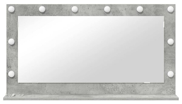 Toalett Tükör Beton Szürke 100 x 55 x 18 cm Üveg és mérnöki fa