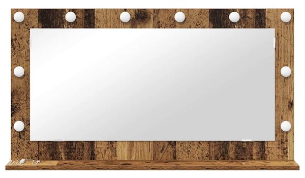 Toalett Tükör Öreg fa 100 x 55 x 18 cm Üveg és mérnöki fa