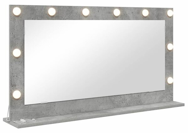 Toalett Tükör Beton Szürke 100 x 55 x 18 cm Üveg és mérnöki fa