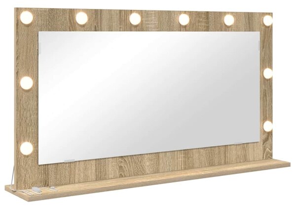 Toalett Tükör Sonoma tölgy 100 x 55 x 18 cm Üveg és mérnöki fa