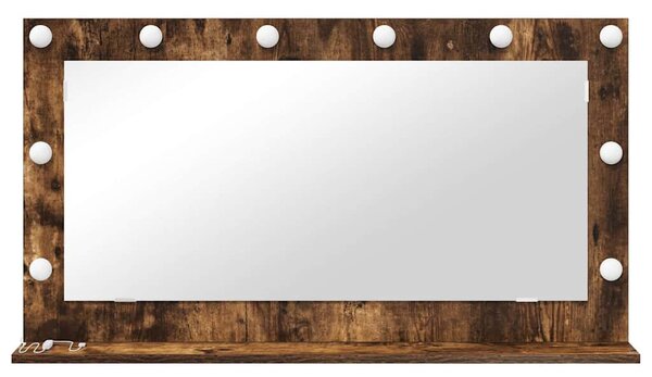 Toalett Tükör Füstölt tölgy 100 x 55 x 18 cm Üveg és mérnöki fa