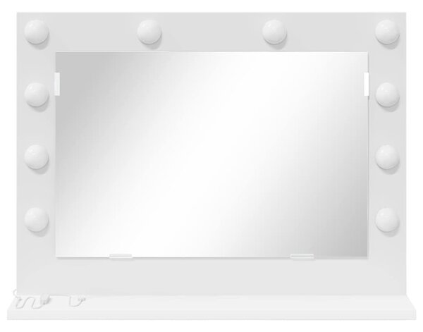 Toalett Tükör tükörrel Fehér 60 x 45 x 18 cm Üveg és mérnöki fa