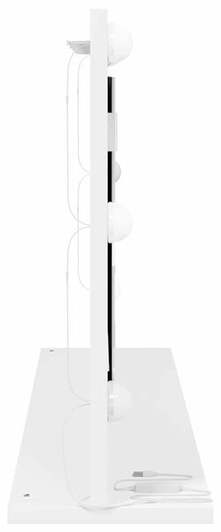 Toalett Tükör tükörrel Fehér 80 x 45 x 18 cm Üveg és mérnöki fa