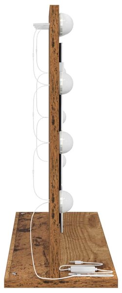 Toalett Tükör Öreg fa 60 x 45 x 18 cm Üveg és mérnöki fa