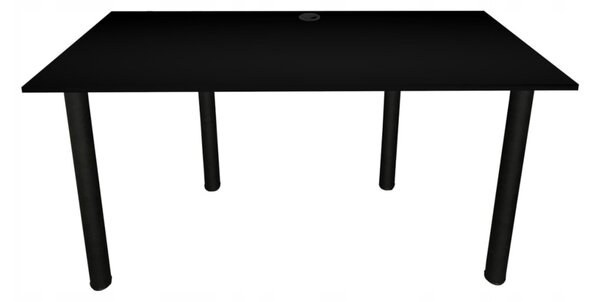 BIG Számítógépasztal, 160x73-76x80, fekete/fekete lábak