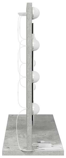 Toalett Tükör Beton Szürke 60 x 45 x 18 cm Üveg és mérnöki fa