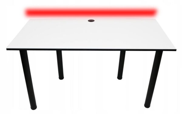 BIG B2 Számítógépasztal + LED, 160x73-76x80, fehér/fekete lábak